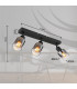 Hubertus Ceiling Spotlight Bar Matt Black Smoke Glass Shade 3x E14-8