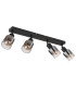 Hubertus Ceiling Spotlight Bar Matt Black Smoke Glass Shade 4x E14-2