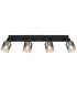 Hubertus Ceiling Spotlight Bar Matt Black Smoke Glass Shade 4x E14-4