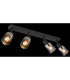 Hubertus Ceiling Spotlight Bar Matt Black Smoke Glass Shade 4x E14-6