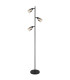 Hubertus Multi Arm Floor Lamp Matt Black Smoke Glass Shade 3x E14-1