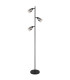 Hubertus Multi Arm Floor Lamp Matt Black Smoke Glass Shade 3x E14-2