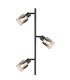 Hubertus Multi Arm Floor Lamp Matt Black Smoke Glass Shade 3x E14-3