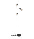 Hubertus Multi Arm Floor Lamp Matt Black Smoke Glass Shade 3x E14-5