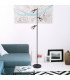 Hubertus Multi Arm Floor Lamp Matt Black Smoke Glass Shade 3x E14-9