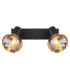 Tokki Twin Ceiling Spotlight Matt Black Amber Glass Shade 2x E14-4