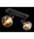 Tokki Twin Ceiling Spotlight Matt Black Amber Glass Shade 2x E14-5
