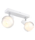 Tokki Twin Ceiling Spotlight White Matt Clear Glass Shade 2x E14-1