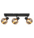 Tokki Ceiling Spotlight Bar Matt Black Amber Glass Shade 3x E14-3