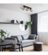Tokki Ceiling Spotlight Bar Matt Black Amber Glass Shade 3x E14-7