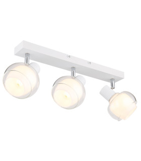 Tokki Ceiling Spotlight Bar White Matt Clear Glass Shade 3x E14-1