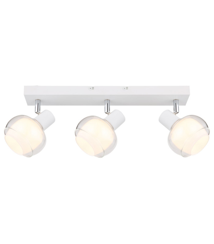 Tokki Ceiling Spotlight Bar White Matt Clear Glass Shade 3x E14-3