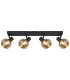 Tokki Ceiling Spotlight Bar Matt Black Amber Glass Shade 4x E14-3