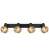 Tokki Ceiling Spotlight Bar Matt Black Amber Glass Shade 4x E14-4