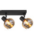 Tokki Ceiling Spotlight Bar Matt Black Amber Glass Shade 4x E14-5
