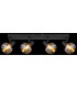 Tokki Ceiling Spotlight Bar Matt Black Amber Glass Shade 4x E14-7