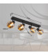 Tokki Ceiling Spotlight Bar Matt Black Amber Glass Shade 4x E14-9