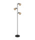 Tokki Multi Arm Floor Lamp Matt Black Amber Glass Shade 3x E14-1
