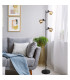 Tokki Multi Arm Floor Lamp Matt Black Amber Glass Shade 3x E14-6