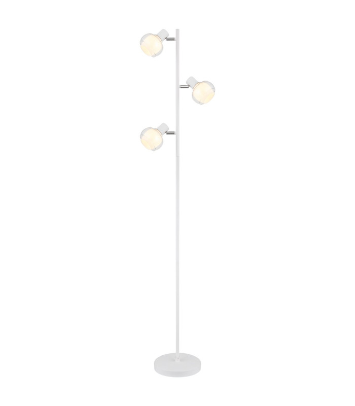 Tokki Multi Arm Floor Lamp White Matt Clear Glass Shade 3x E14-1