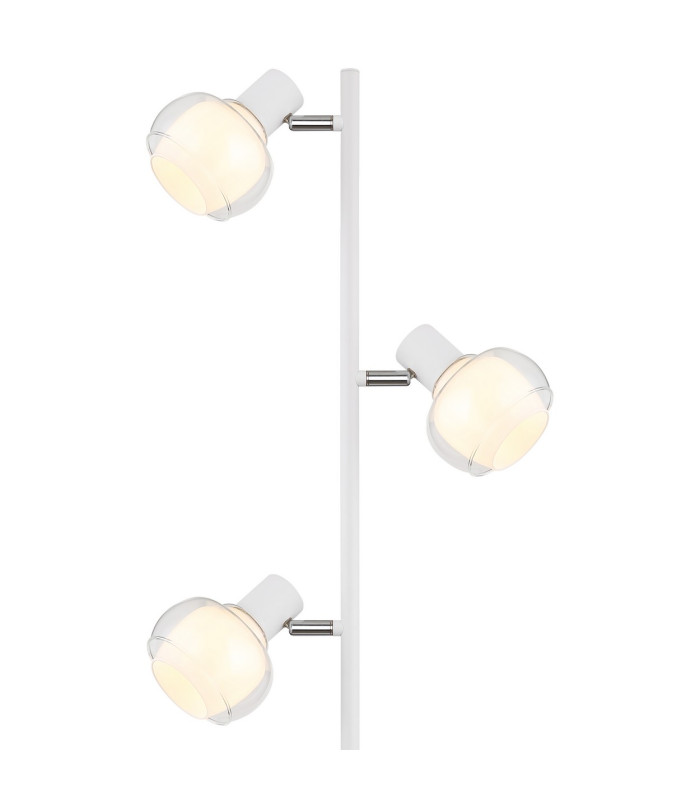 Tokki Multi Arm Floor Lamp White Matt Clear Glass Shade 3x E14-3