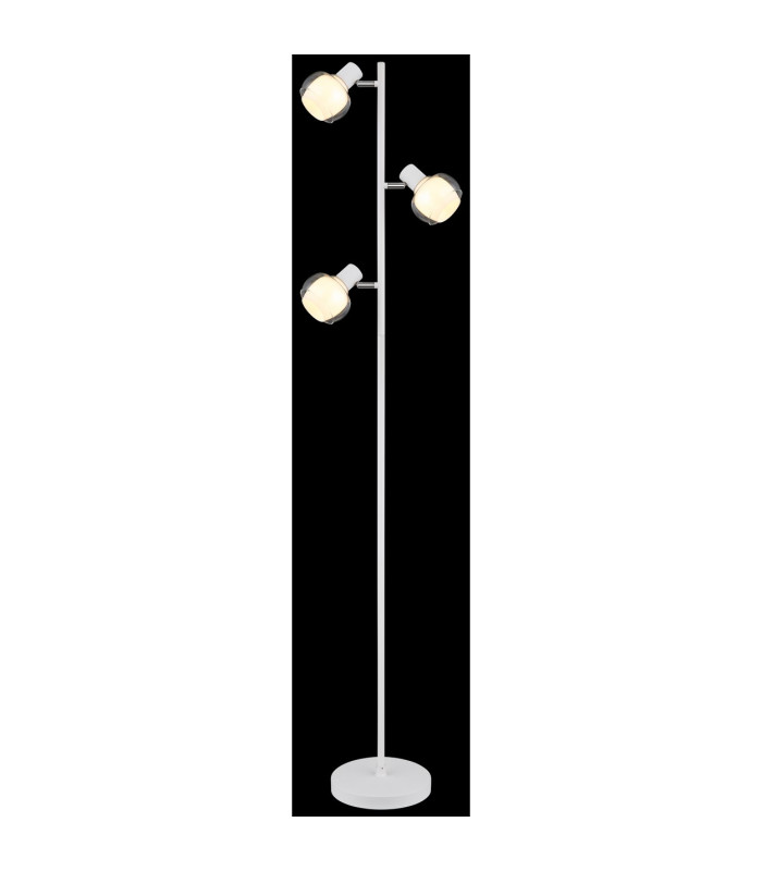 Tokki Multi Arm Floor Lamp White Matt Clear Glass Shade 3x E14-4