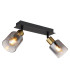 Hollsy Twin Ceiling Spotlight Matt Black Smoke Glass Shade 2x E14-1