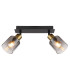 Hollsy Twin Ceiling Spotlight Matt Black Smoke Glass Shade 2x E14-3