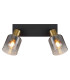 Hollsy Twin Ceiling Spotlight Matt Black Smoke Glass Shade 2x E14-4
