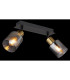 Hollsy Twin Ceiling Spotlight Matt Black Smoke Glass Shade 2x E14-5