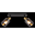 Hollsy Twin Ceiling Spotlight Matt Black Smoke Glass Shade 2x E14-6