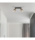 Hollsy Twin Ceiling Spotlight Matt Black Smoke Glass Shade 2x E14-10