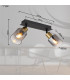 Hollsy Twin Ceiling Spotlight Matt Black Smoke Glass Shade 2x E14-11
