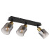 Hollsy Ceiling Spotlight Bar Matt Black Smoke Glass Shade 3x E14-2