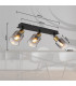 Hollsy Ceiling Spotlight Bar Matt Black Smoke Glass Shade 3x E14-8