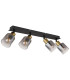 Hollsy Ceiling Spotlight Bar Matt Black Smoke Glass Shade 4x E14-2