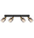 Hollsy Ceiling Spotlight Bar Matt Black Smoke Glass Shade 4x E14-3