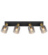 Hollsy Ceiling Spotlight Bar Matt Black Smoke Glass Shade 4x E14-4