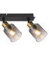 Hollsy Ceiling Spotlight Bar Matt Black Smoke Glass Shade 4x E14-5
