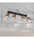 Hollsy Ceiling Spotlight Bar Matt Black Smoke Glass Shade 4x E14-9