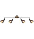 Mubby Ceiling Spotlight Bar Matt Black Smoke Glass Shade 4x E14-3