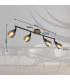 Mubby Ceiling Spotlight Bar Matt Black Smoke Glass Shade 4x E14-7