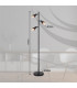 Satella Multi Arm Floor Lamp Matt Black Smoke Glass Shade 3x E14-7
