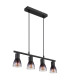 Satella Bar Pendant Ceiling Light Matt Black Smoke Glass Shade 4x E14-2