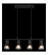 Satella Bar Pendant Ceiling Light Matt Black Smoke Glass Shade 4x E14-6