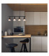 Satella Bar Pendant Ceiling Light Matt Black Smoke Glass Shade 4x E14-7