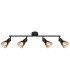 Satella Ceiling Spotlight Bar Matt Black Smoke Glass Shade 4x E14-3