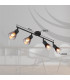 Satella Ceiling Spotlight Bar Matt Black Smoke Glass Shade 4x E14-8