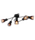 Satella Multi Arm Semi Flush Ceiling Lamp Matt Black Smoke Glass Shade 5x E14-1