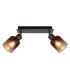 Satella Twin Ceiling Spotlight Gunmetal Copper Glass Shade 2x E14-3